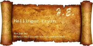 Hellinger Ervin névjegykártya